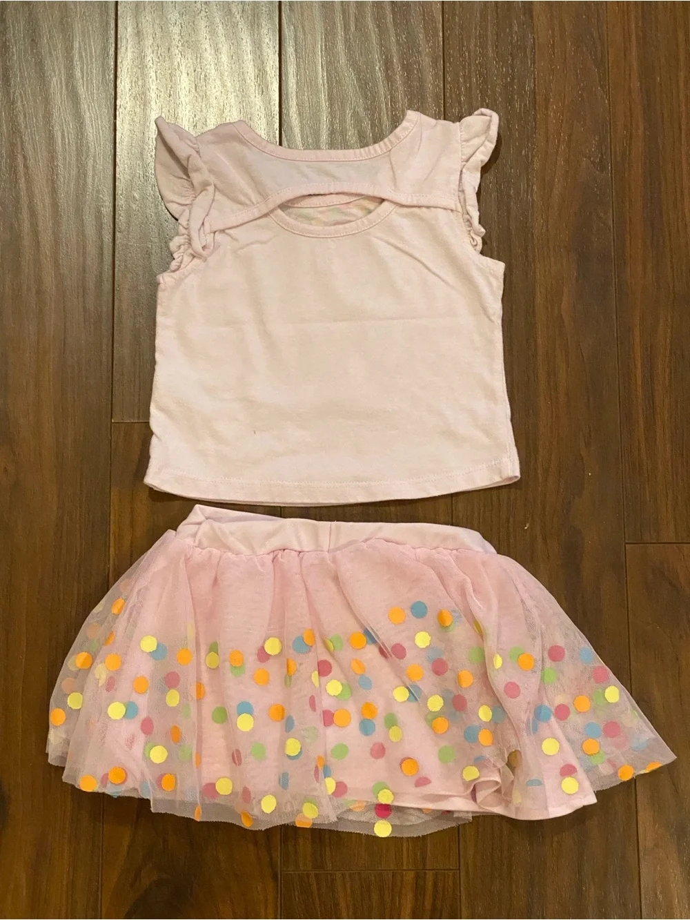 Disney Minnie Mouse shirt and tutu skirt skort 2T